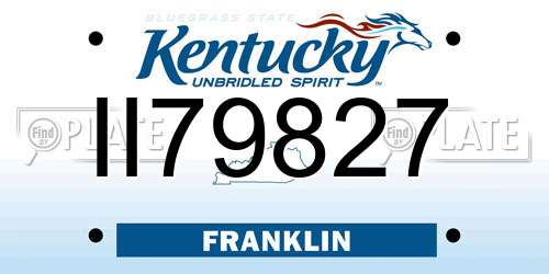 II79827 Kentucky License Plate