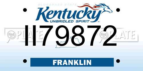 II79872 Kentucky License Plate