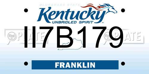 II7B179 Kentucky License Plate