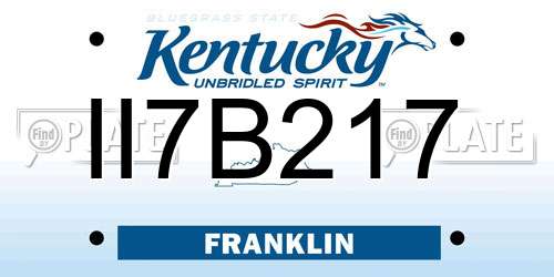II7B217 Kentucky License Plate