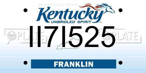 II7I525 Kentucky License Plate