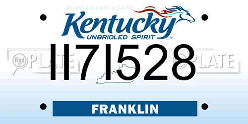 II7I528 Kentucky License Plate