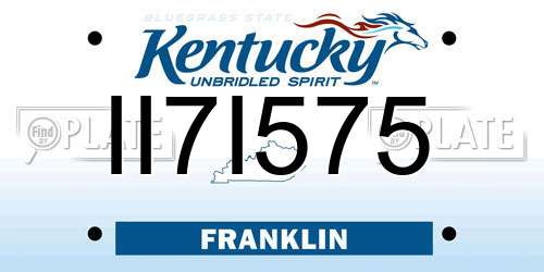 II7I575 Kentucky License Plate