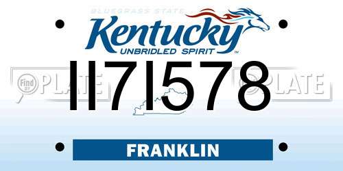 II7I578 Kentucky License Plate