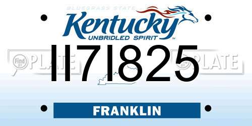II7I825 Kentucky License Plate