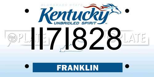 II7I828 Kentucky License Plate