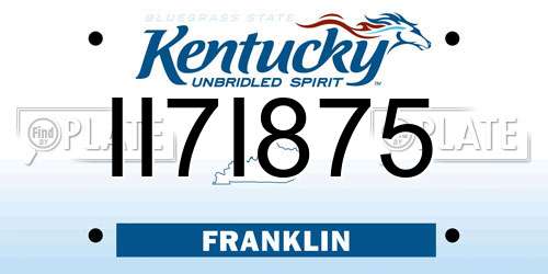 II7I875 Kentucky License Plate