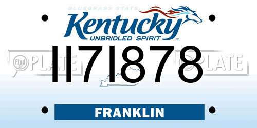 II7I878 Kentucky License Plate