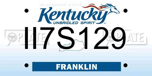 II7S129 Kentucky License Plate