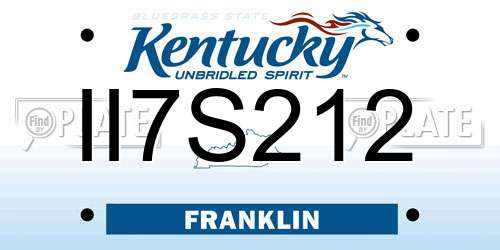 II7S212 Kentucky License Plate