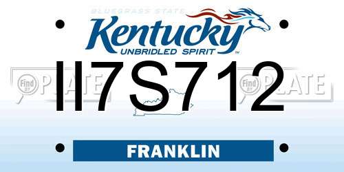 II7S712 Kentucky License Plate