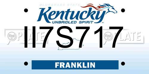 II7S717 Kentucky License Plate