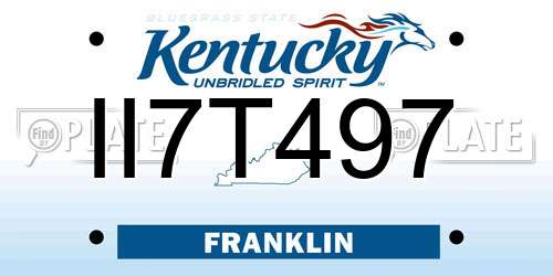 II7T497 Kentucky License Plate