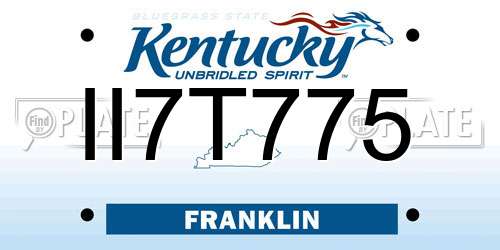 II7T775 Kentucky License Plate