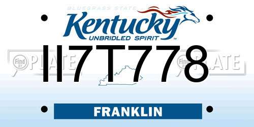 II7T778 Kentucky License Plate