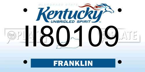 II80109 Kentucky License Plate