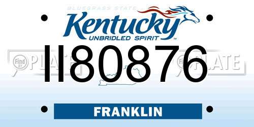 II80876 Kentucky License Plate