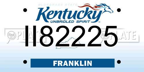 II82225 Kentucky License Plate