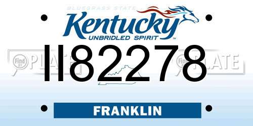 II82278 Kentucky License Plate
