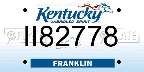 II82778 Kentucky License Plate