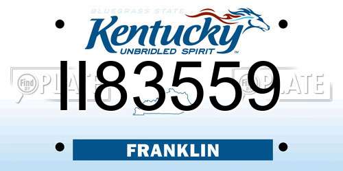 II83559 Kentucky License Plate