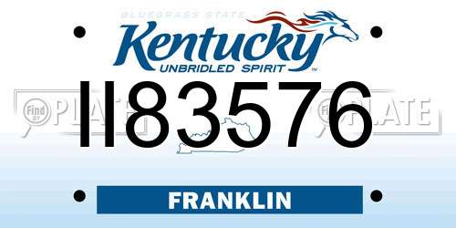 II83576 Kentucky License Plate