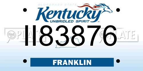 II83876 Kentucky License Plate