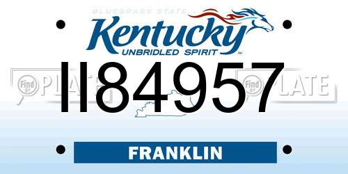 II84957 Kentucky License Plate