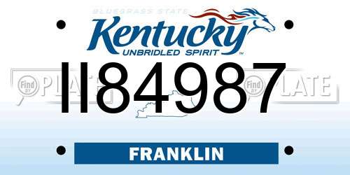 II84987 Kentucky License Plate