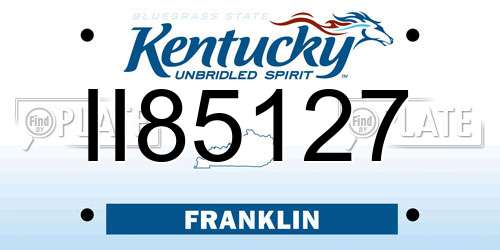 II85127 Kentucky License Plate