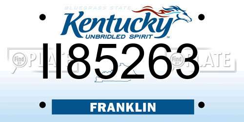 II85263 Kentucky License Plate