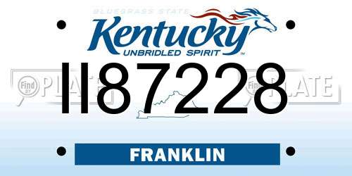 II87228 Kentucky License Plate