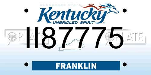 II87775 Kentucky License Plate