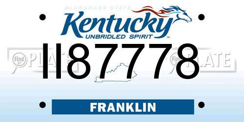 II87778 Kentucky License Plate