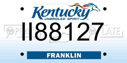 II88127 Kentucky License Plate