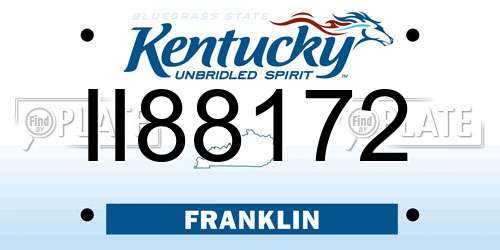 II88172 Kentucky License Plate