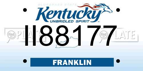 II88177 Kentucky License Plate