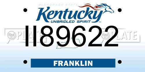 II89622 Kentucky License Plate