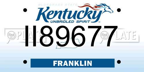 II89677 Kentucky License Plate