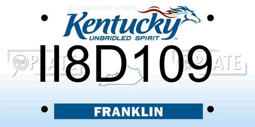 II8D109 Kentucky License Plate