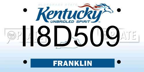 II8D509 Kentucky License Plate