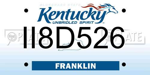 II8D526 Kentucky License Plate