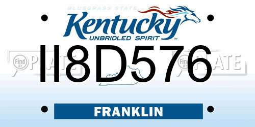 II8D576 Kentucky License Plate