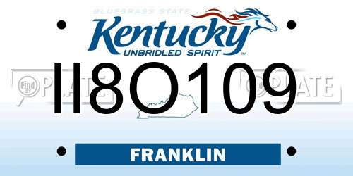 II8O109 Kentucky License Plate