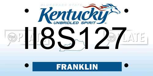 II8S127 Kentucky License Plate