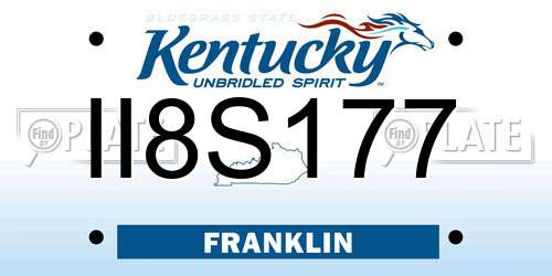 II8S177 Kentucky License Plate