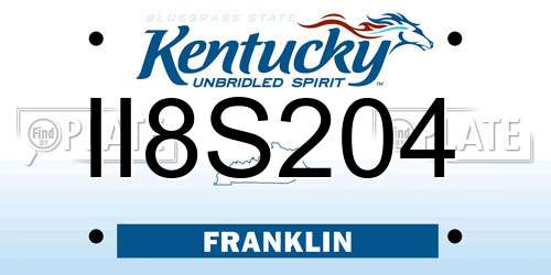 II8S204 Kentucky License Plate