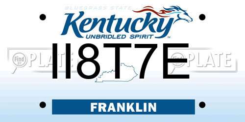 II8T7E Kentucky License Plate