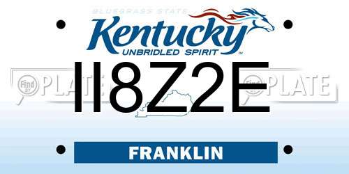 II8Z2E Kentucky License Plate