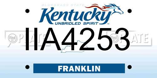 IIA4253 Kentucky License Plate